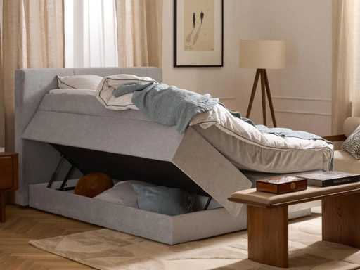 Lit 180x200 cm à sommier tapissier avec rangement Oberon - Westwing Collection