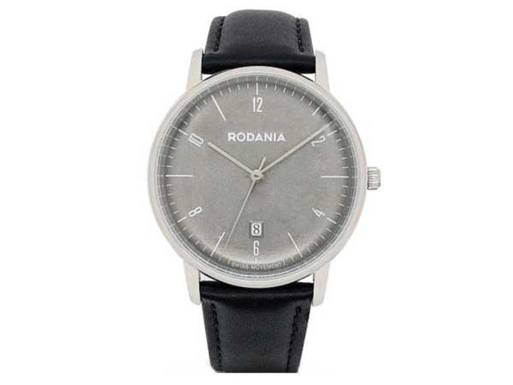 5x Men's watch RODANIA Portoba, S/S, Grey, Leather Black, Sapphire 3ATM, 2641126