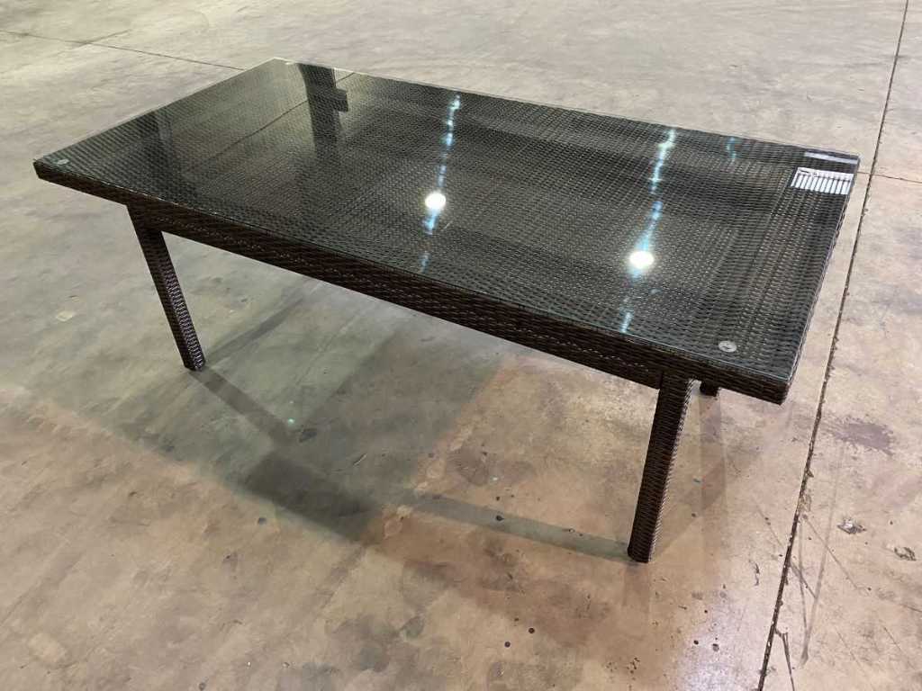 tafel ex-31 rotan met glas