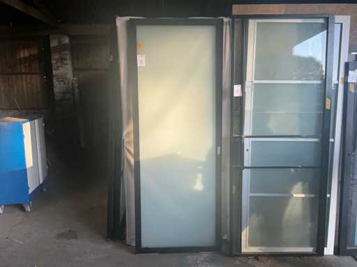 Porte intérieure aspect acier 88x231.5cm