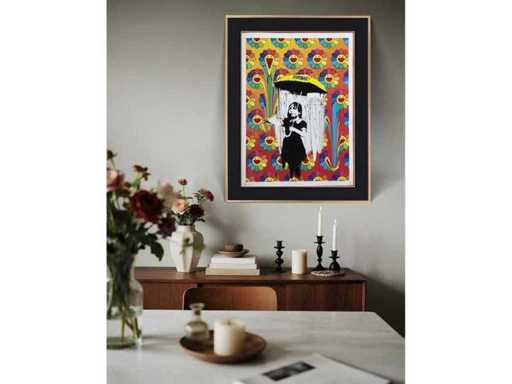 DEATH NYC : Banksy Nola Girl & Murakami Flowers 61/100