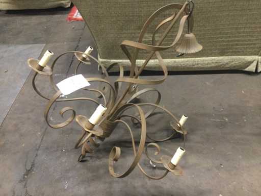 Lampadario metallico a 6 braccia