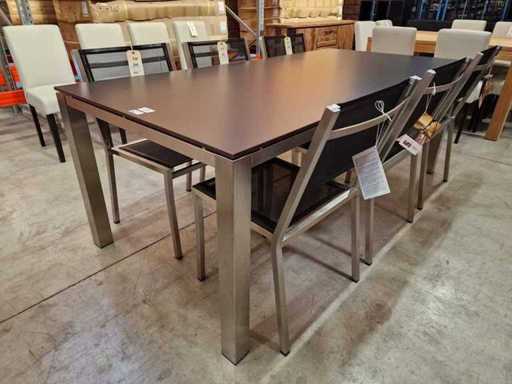 Xclusiv Inox Garden Table Scorpion 210 x 100cm + Haut HPL noir