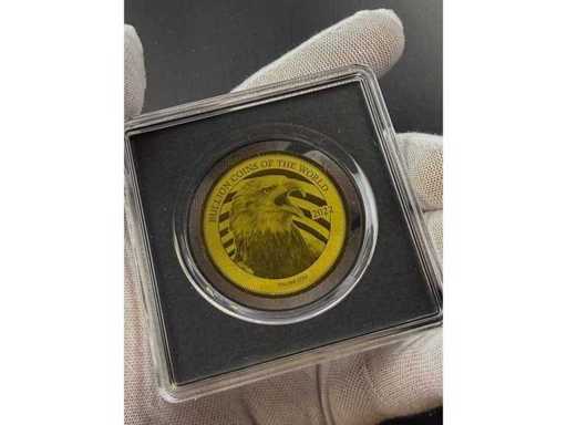 Exclusive 1/200 oz Chad gold coin featuring an iconic U.S. eagle design