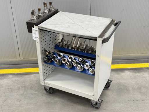   34 pcs HSK-A63 tool holders with tools