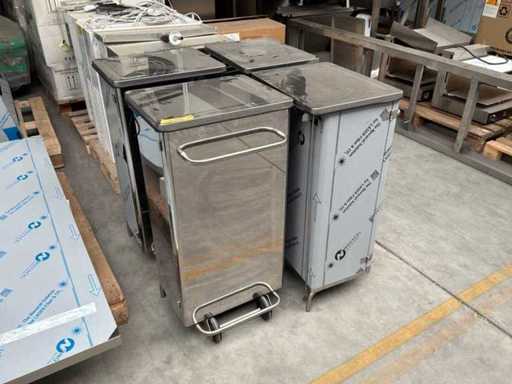 Stainless steel waste bin (4x)