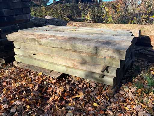 24 traversine rustiche in legno di quercia