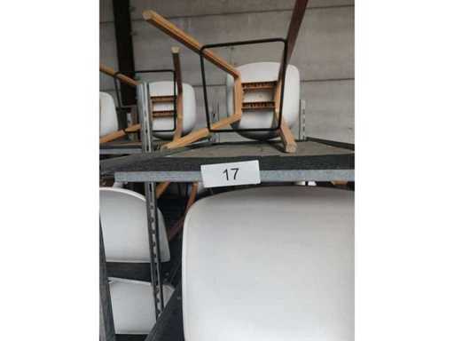 8x white bar stool (wooden frame (excl. transport cart) (8x)