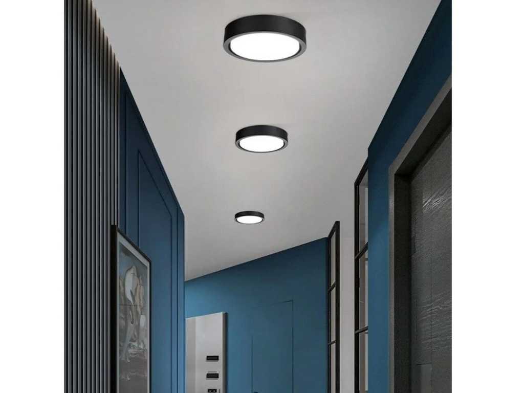 20 x LED Paneel - rond - 30W Opbouw - kleur kader : zwart 6500K (koud wit)