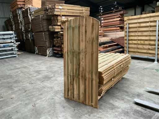 Pine garden screen with arch impregnated - 180x90 cm (18x)