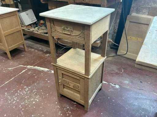 Gummed aero bedside table with marble top