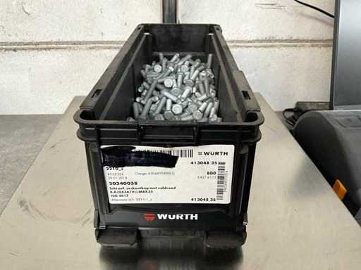 Würth 10.04 kg Schroef zeskantkop met voldraad M8x35 in stapelbare bak