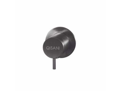 Qisani - Flow - Thermostatische inbouwkraan 1-weg rond afbouwdeel - Gun Metal