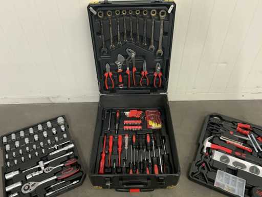  Gereedschapstrolley zwart 186 pcs gereedschap
