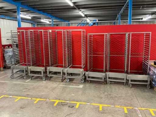 7 pieces GN 2/1 slide-in racks, 20 levels