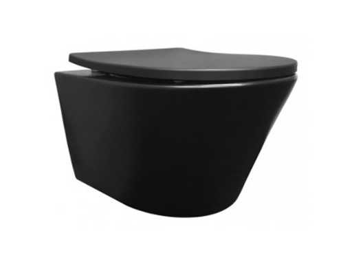 Wiesbaden Vesta rimless - wall closet with shade seat matte black - Toilet