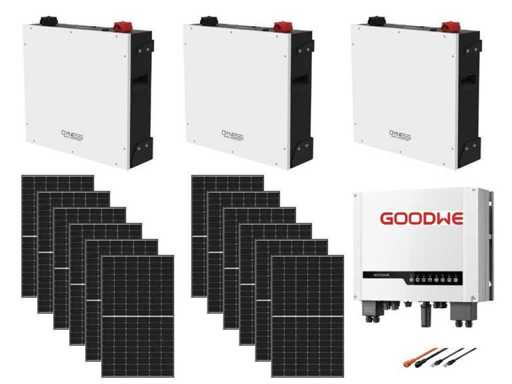 Trina + Goodwe + Dyness - ensemble de 12 panneaux solaires (440 wp) onduleur avec batterie de 15 kW
