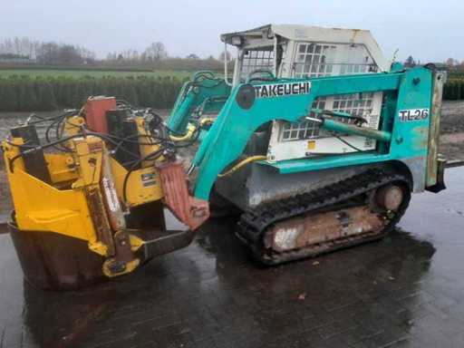 Takeuchi - TL26 - Ładowarka z kierowaniem na podkład z żniwiarką do zbierania korzeni