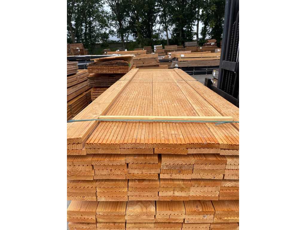 Lames de terrasse en bois dur 21x145mm, longueur 125cm (100x)