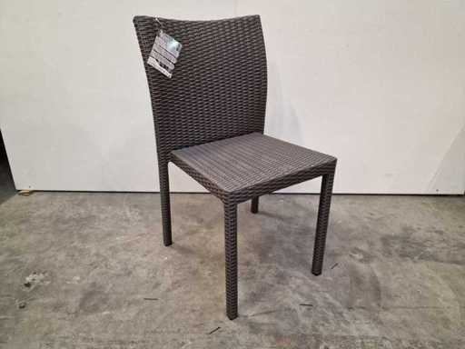 4 x Luxury Lounge - Wicker Stapelstoel Ergo Taupe - Stapelbaar