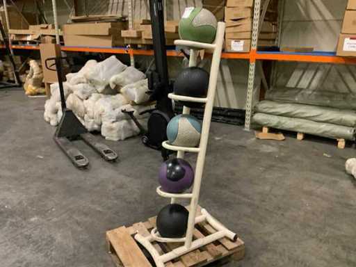 onbekend medicine ball met rek 5x ball Krachtstation