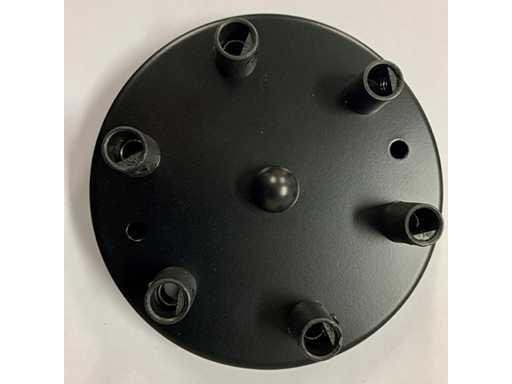 (898x) Plafondkap zwart 6 aansluitingen