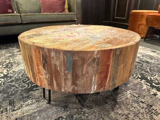 Salontafel van gerecycled hout