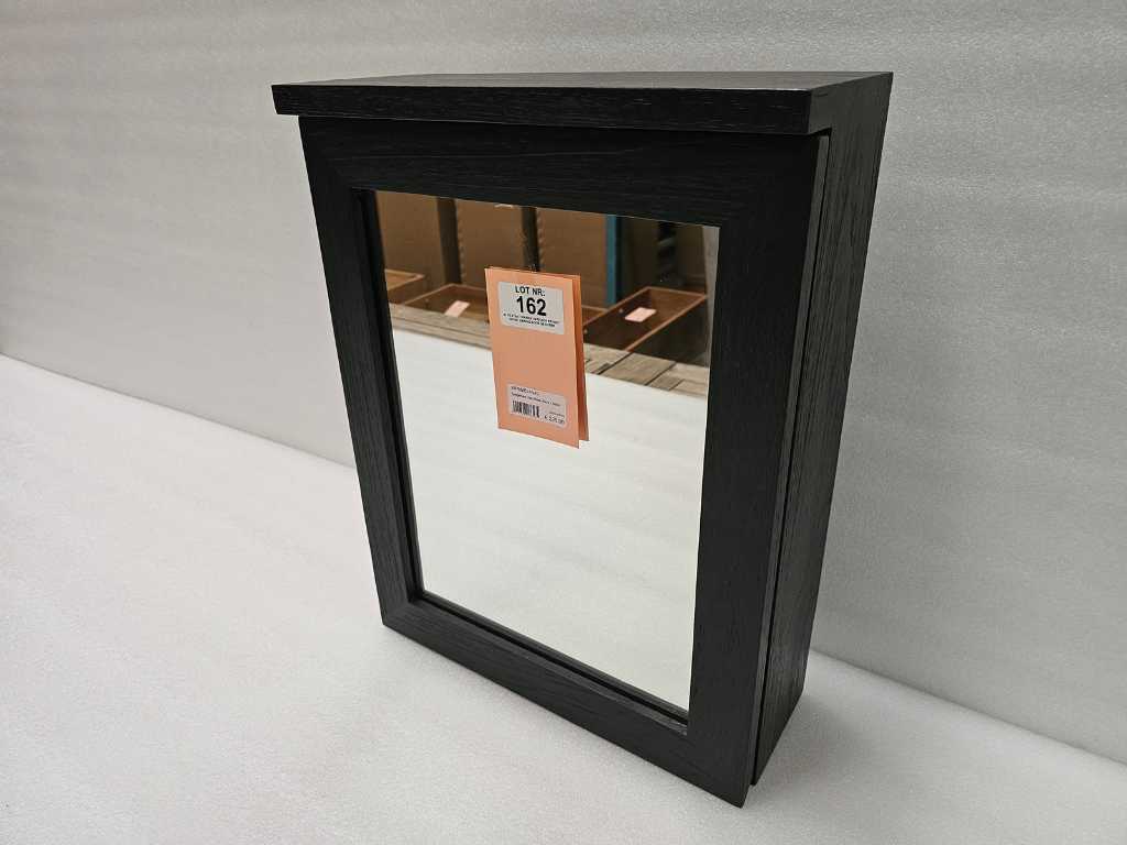 Teak-Line Mirror Cabinet Java 40 x H50cm Black Door Right