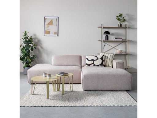 fonQ - Canapé d’angle extensible avec chaise longue droite - Beige - Ensemble de canapé