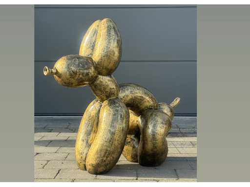 Funny Balloondog Old Gold H80cm x L90cm
