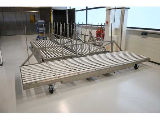 2018 Masévon OCC, 10-częściowy szklany wózek transportowy ze stali nierdzewnej