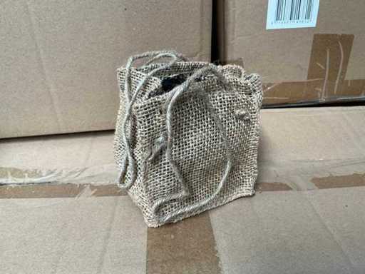 Partij Jute Bags with plastic bag inside 10,5x10,5x10,5cm (3400x)
