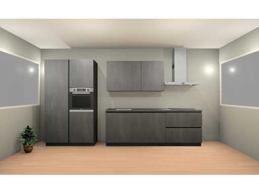 Häcker Concept 130 - Comet Kitt Beton Graphit - Küchenlayout