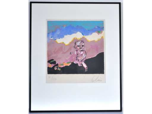 Hugo Claus - Kleurenzeefdruk - ingelijst