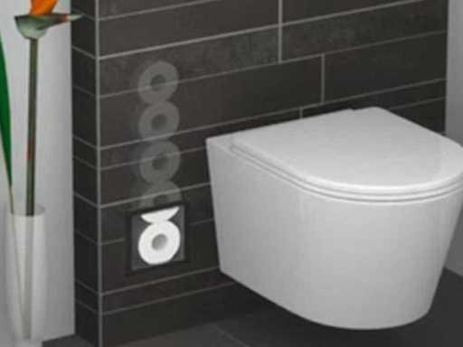 Built-in spare roll holder matte black