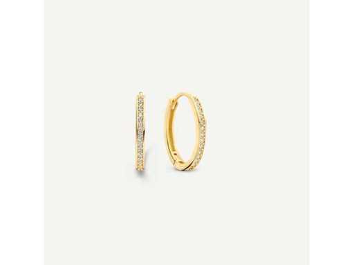 TOV Essentials Pavé Zirkonia Ovale Kleine (15mm) 14k Hoops