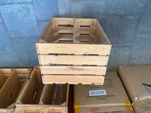 8x cutie de fructe cu cutie de vin cu raft – lemn masiv natural – nefolosit (8x)