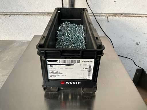 Würth 8,60 kg Vite cilindrica M6 x 16 in contenitore impilabile
