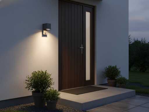 Lampe murale GU10 avec raccord noir étanche avec capteur (24x)