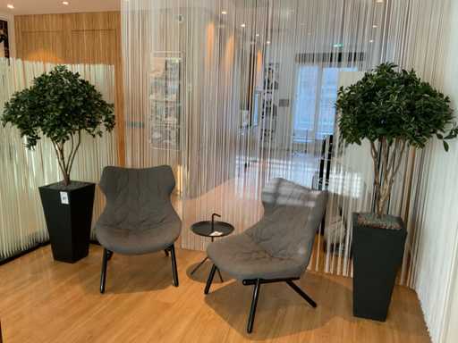 Kunst Plant met pot (2x)