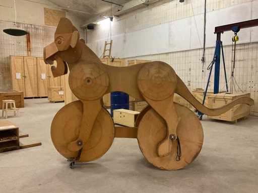 Interactive wooden artwork