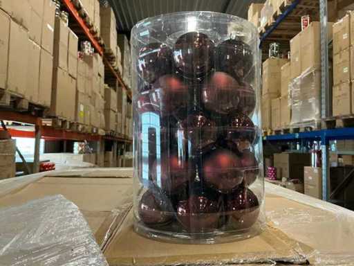 Série de boules de Noël en verre 60mm brun foncé combi 30/tube (144 tubes)