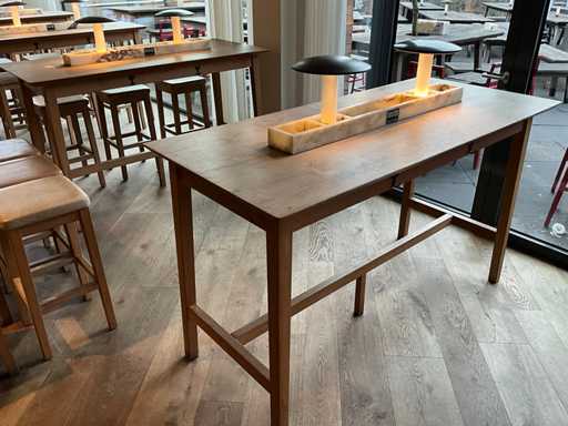 Hutten - Bartafel met marmeren opbouw & verlichting (2x)