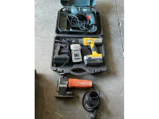 650W + X013 + unbekannter Bohrer + Stichsäge + Schraubendreher (3x)