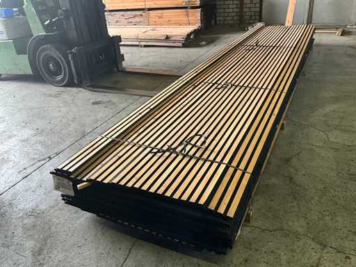 Tavola da giardino Douglas profilo a triplo rombo grezzo/nero 500x14x2,5 cm (57x)