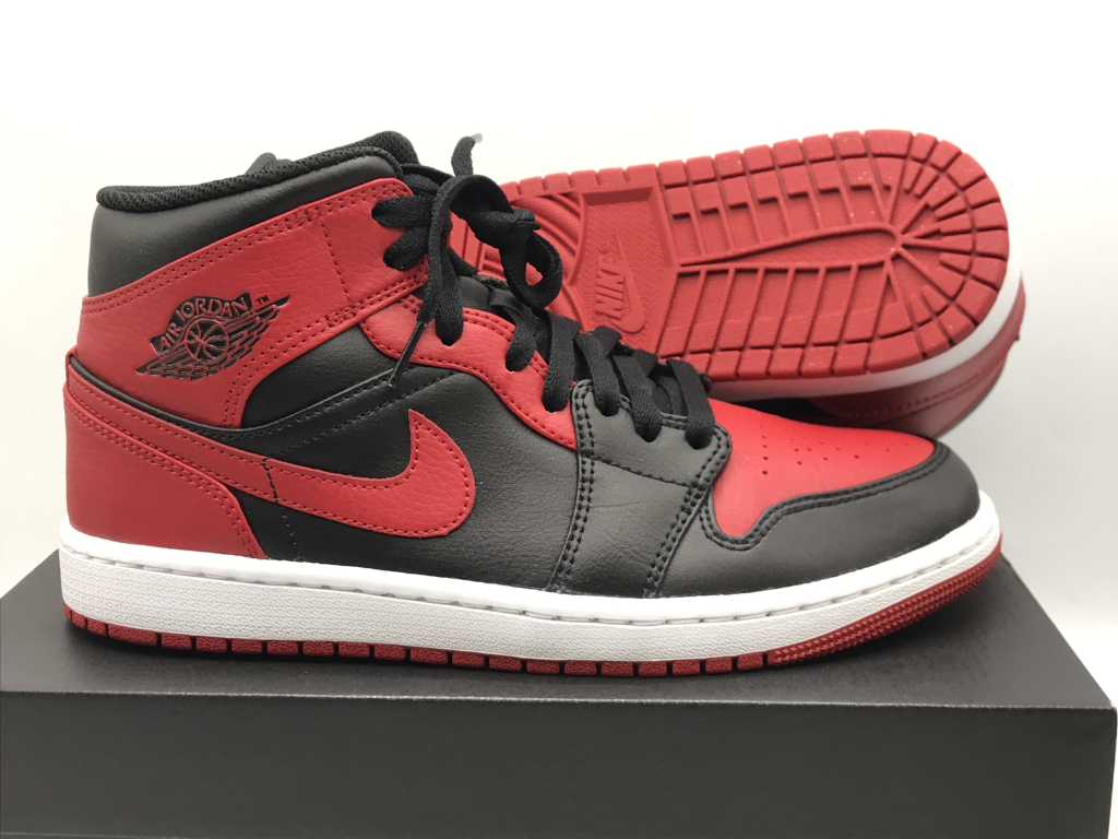Nike Air Jordan 1 Mid Black/Gym Red-White Sneakers  42
