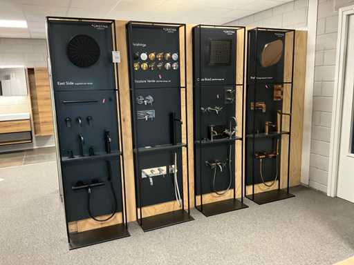 Pannello a parete con rubinetti Cristina e acquazzoni (4 volte)