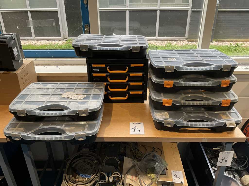 Batch of Raaco assortment cases with, among other things, electrical materials