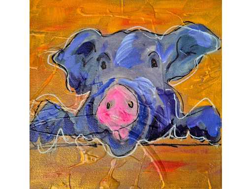 Mixed media/acryl op doek Bram