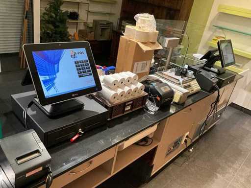 complete kassaset / POS systeem - labelprinter - weegschaal - muntenteller